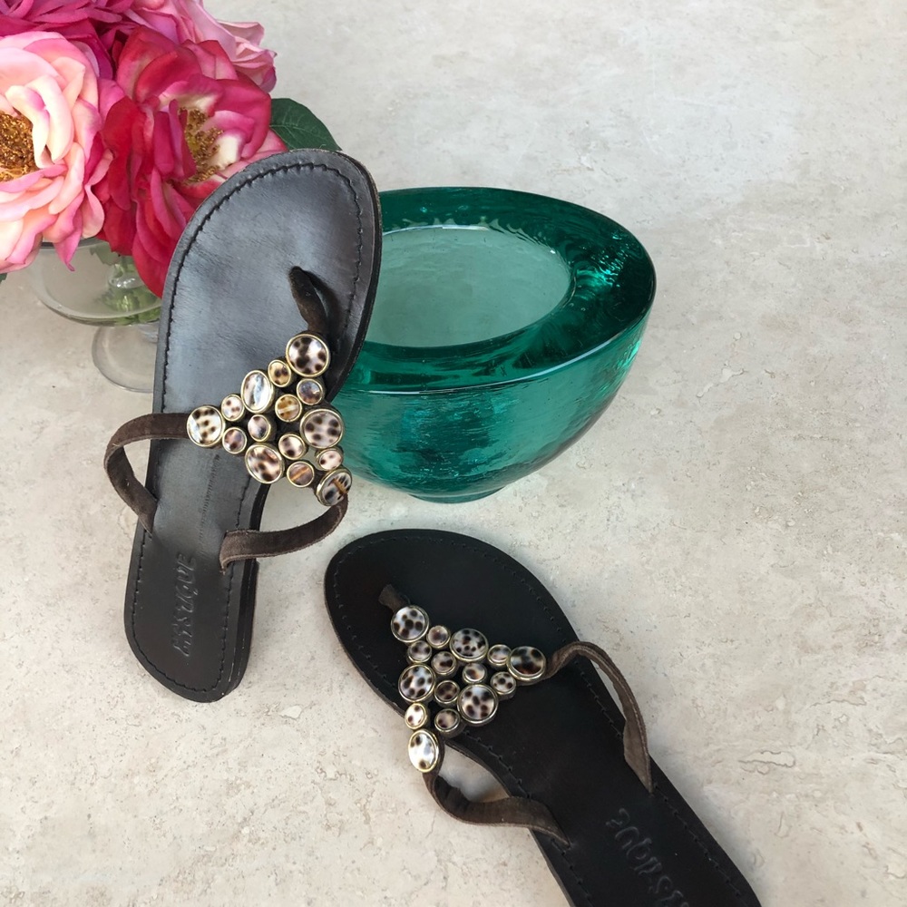 💥Make An Offer💥 Real Leather and Shell Sandals by Mystique